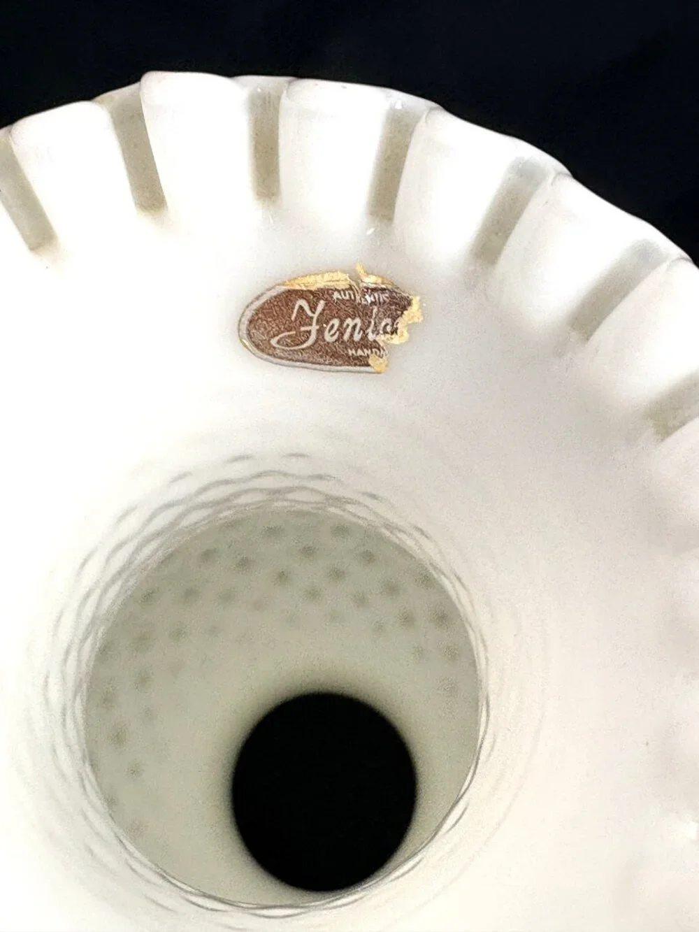 Two Vintage Fenton White Milk Glass Hobnail Lamp Chimney Shade 7.5